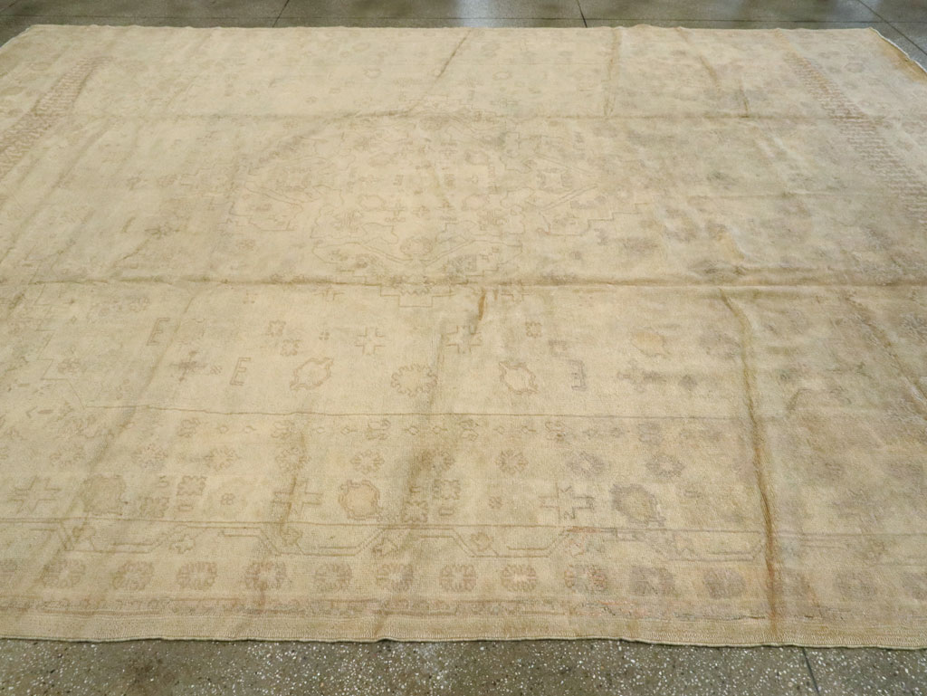 Antique Turkish Oushak Carpet, No.9277 - Staging