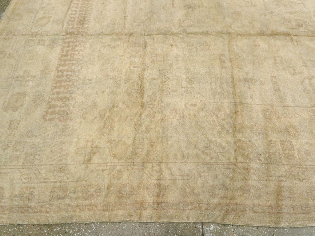 Antique Turkish Oushak Carpet, No.9277 - Staging