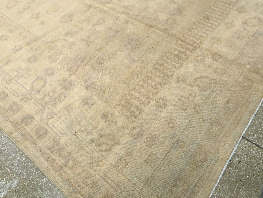 Antique Turkish Oushak Carpet, No.9277 - Staging