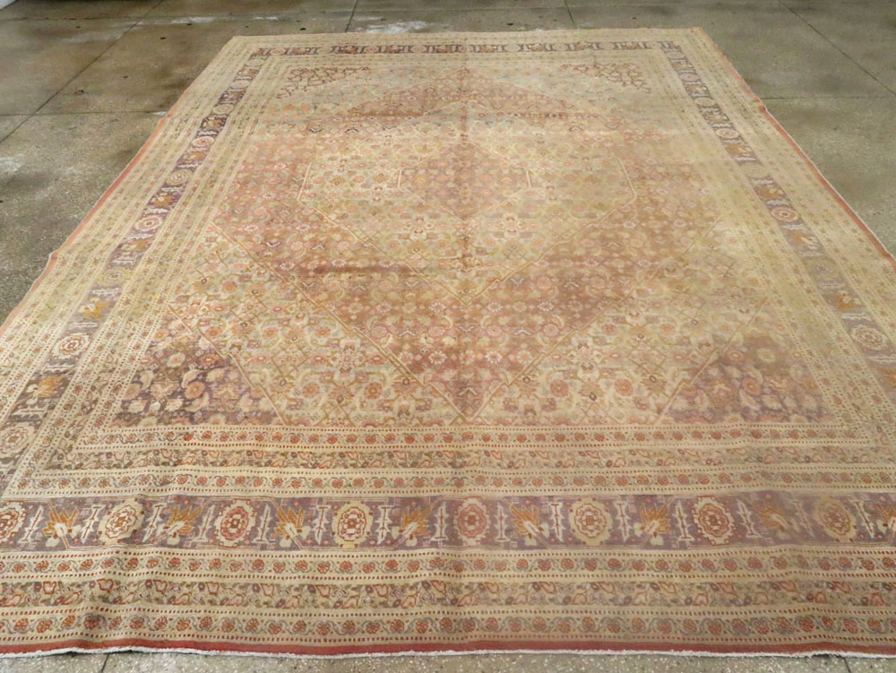 Antique Persian Tabriz Carpet, No.9284 - Staging