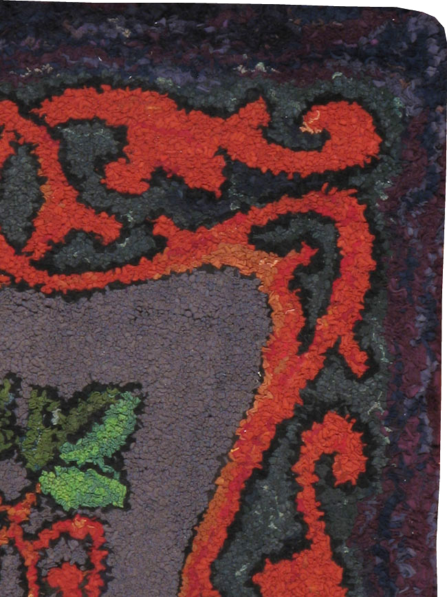 Antique American Hook Carpet, No.9288 - Staging