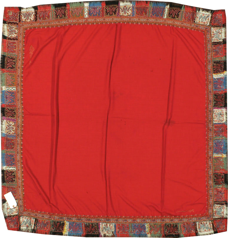 Vintage Jacquard Indian Textile Shawl, No.9291 - Staging