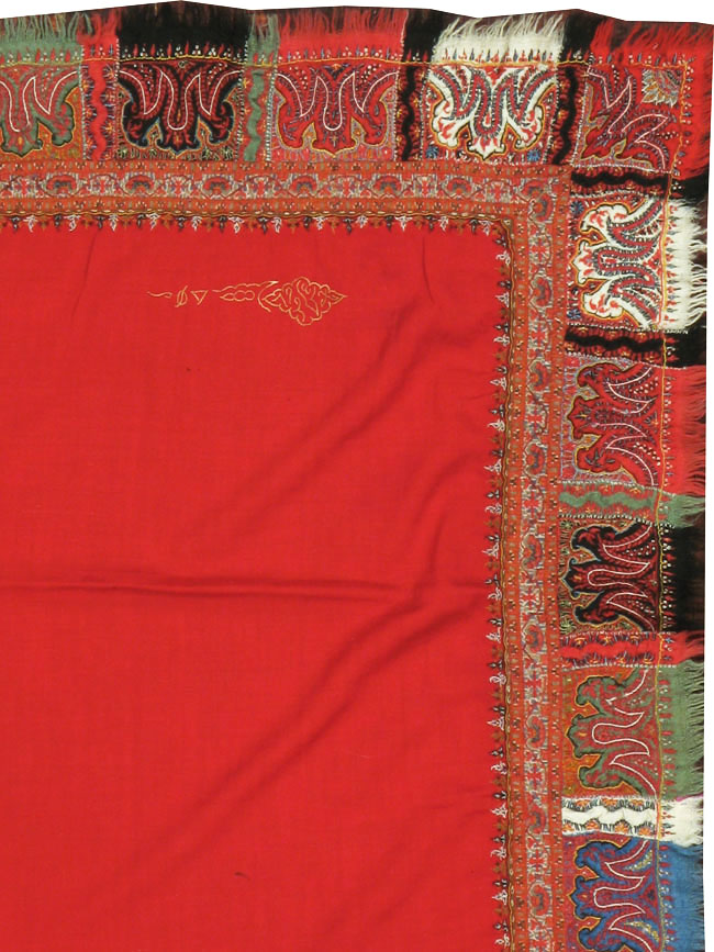 Vintage Jacquard Indian Textile Shawl, No.9291 - Staging