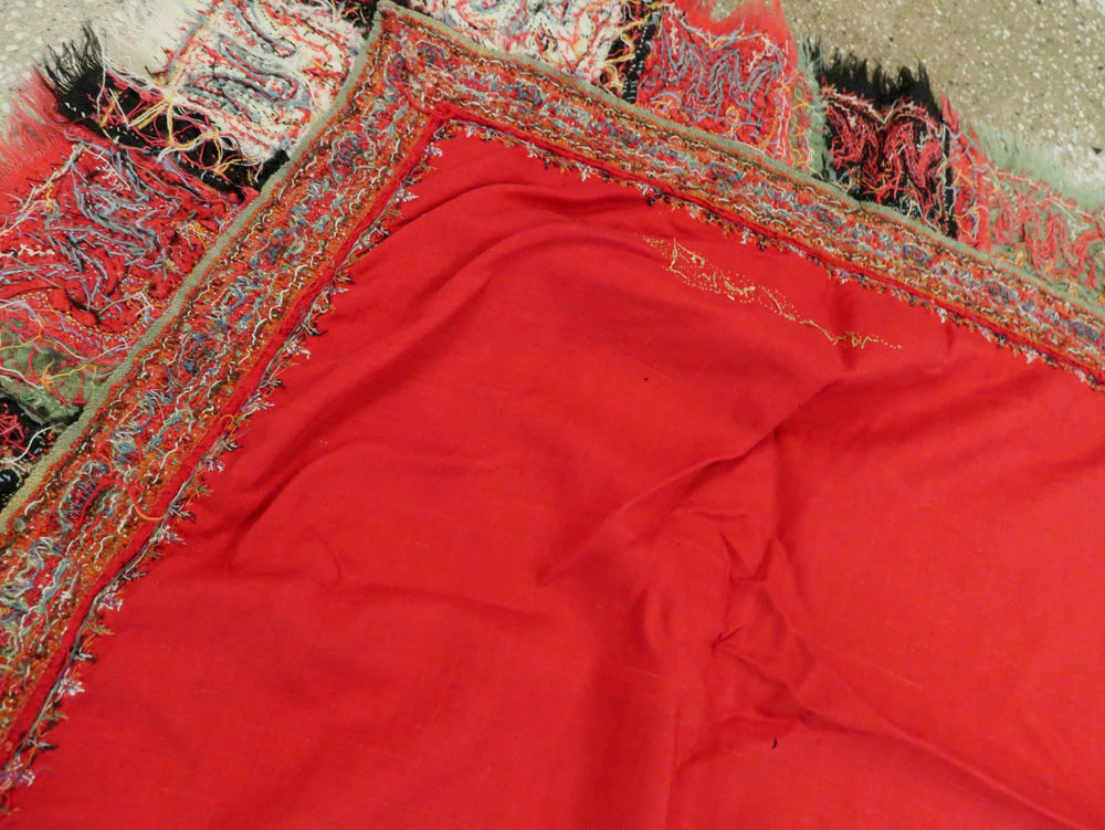 Vintage Jacquard Indian Textile Shawl, No.9291 - Staging