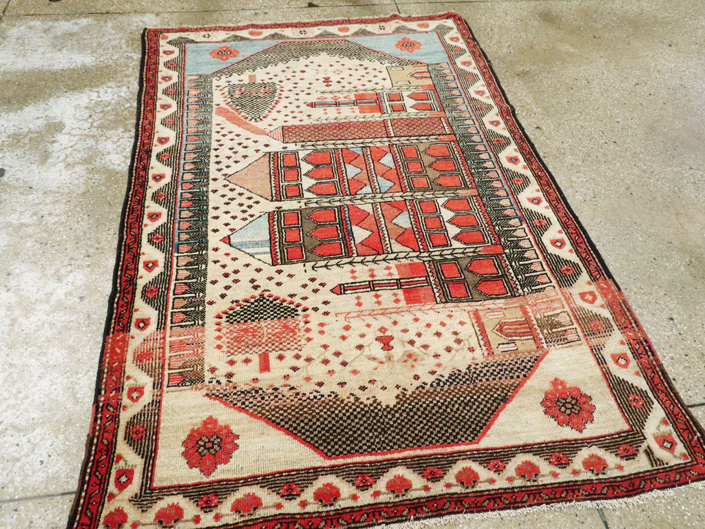 Vintage Turkish Anatolian Pictorial Rug, No.9315 - Staging