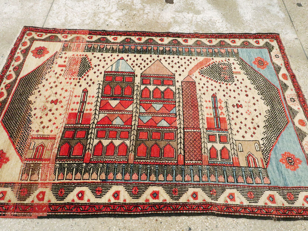 Vintage Turkish Anatolian Pictorial Rug, No.9315 - Staging