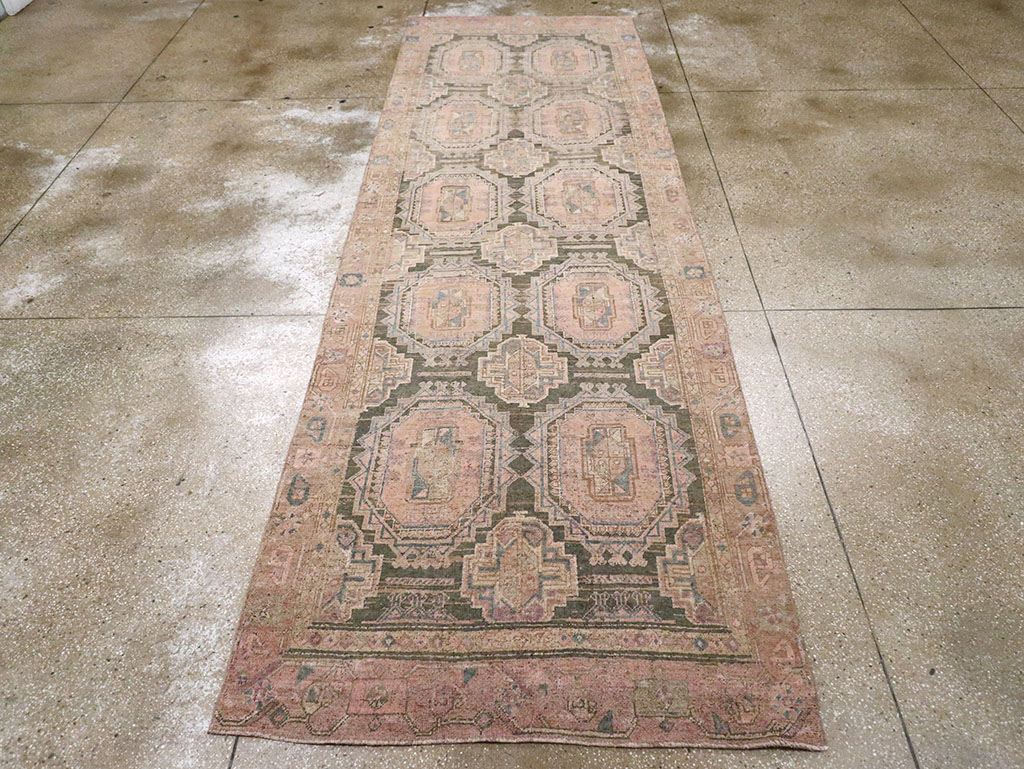 Antique Persian Kurd Bidjar Wide Gallery Runner, No.9328 - Staging