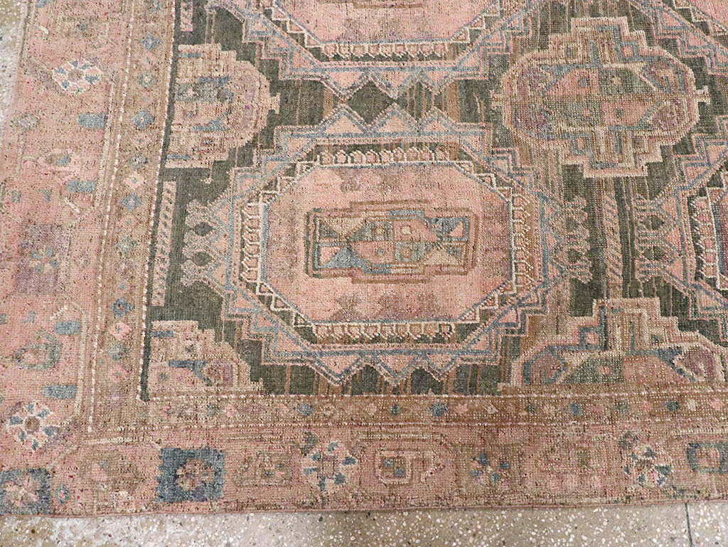 Antique Persian Kurd Bidjar Wide Gallery Runner, No.9328 - Staging