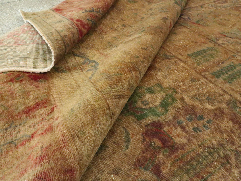 Antique Persian Tabriz Room Size Carpet, No.9334 - Staging