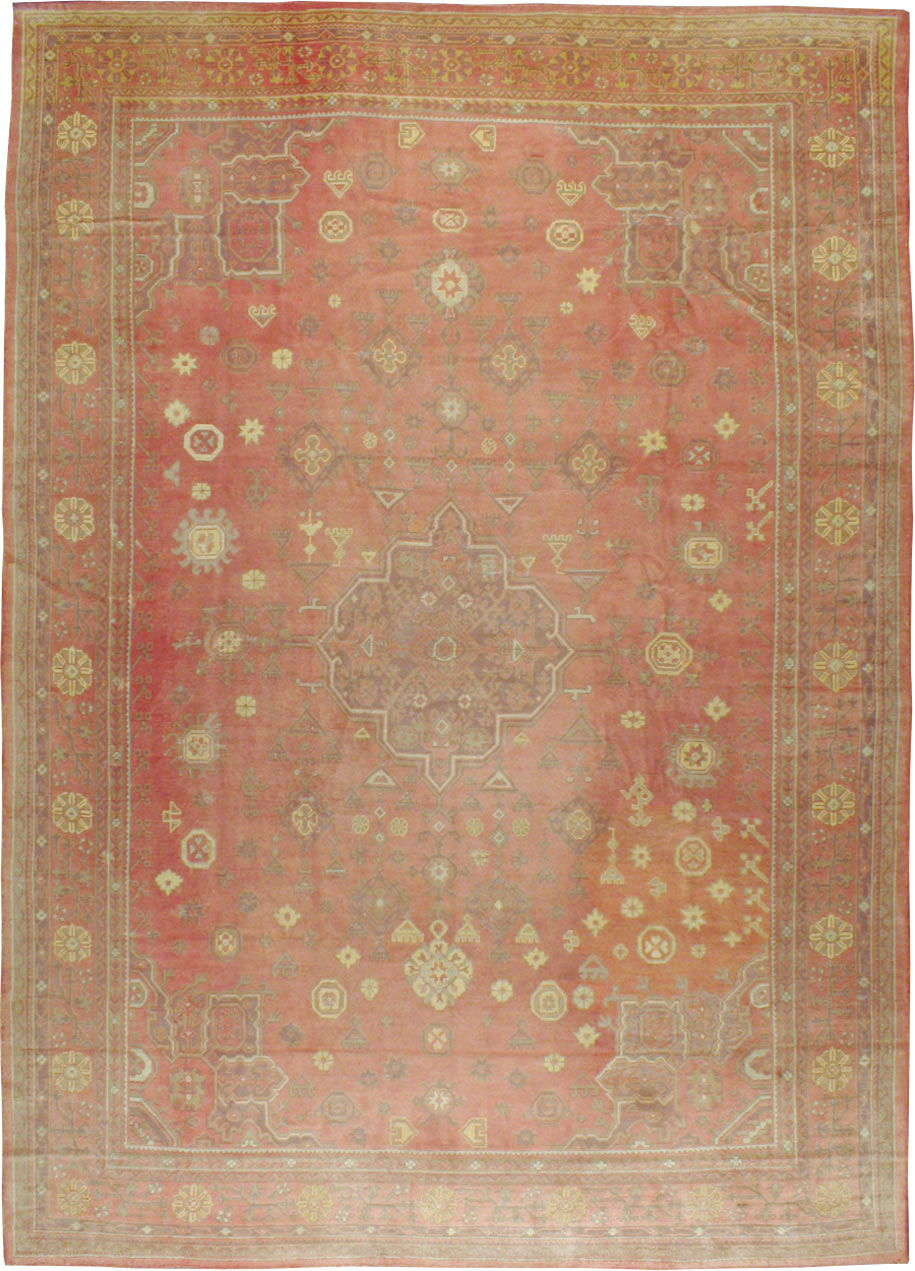 Antique Turkish Oushak Oversize Carpet, No.9335 - Staging