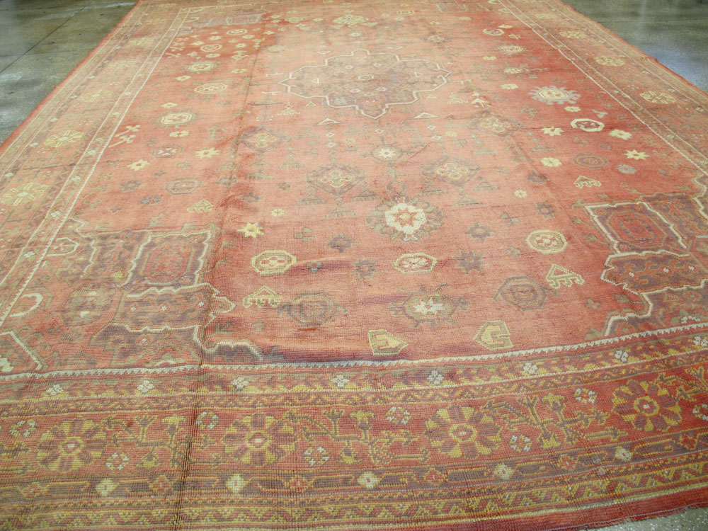 Antique Turkish Oushak Oversize Carpet, No.9335 - Staging
