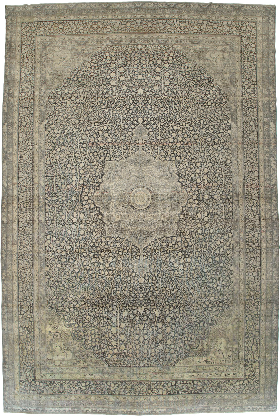 Antique Lavar Kerman Carpet, No.9397 - Staging