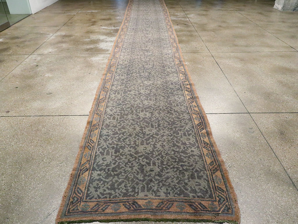 Antique Turkish Oushak Long Runner, No.9424 - Staging
