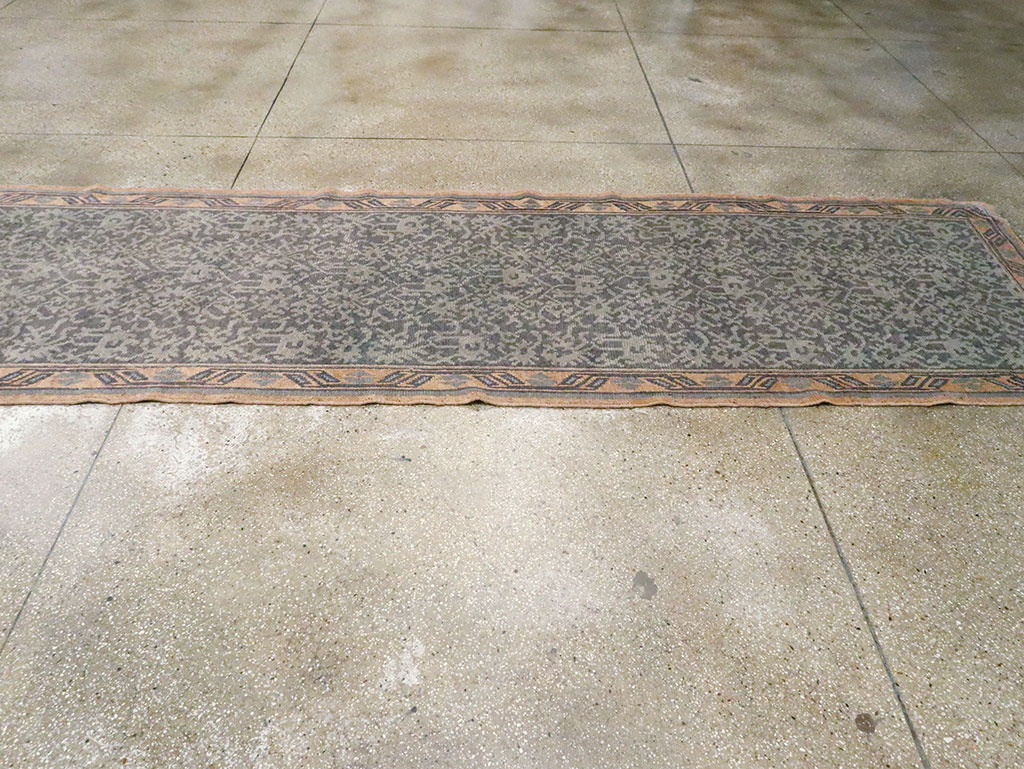 Antique Turkish Oushak Long Runner, No.9424 - Staging