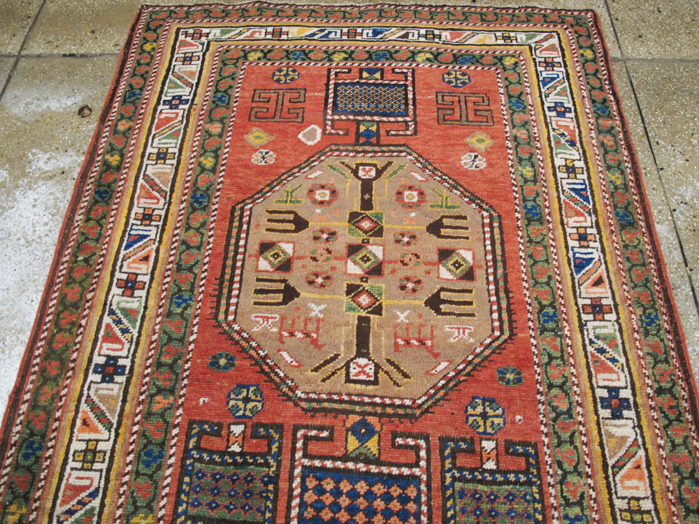 Antique Persian Heriz Long Runner, No.9566 - Staging