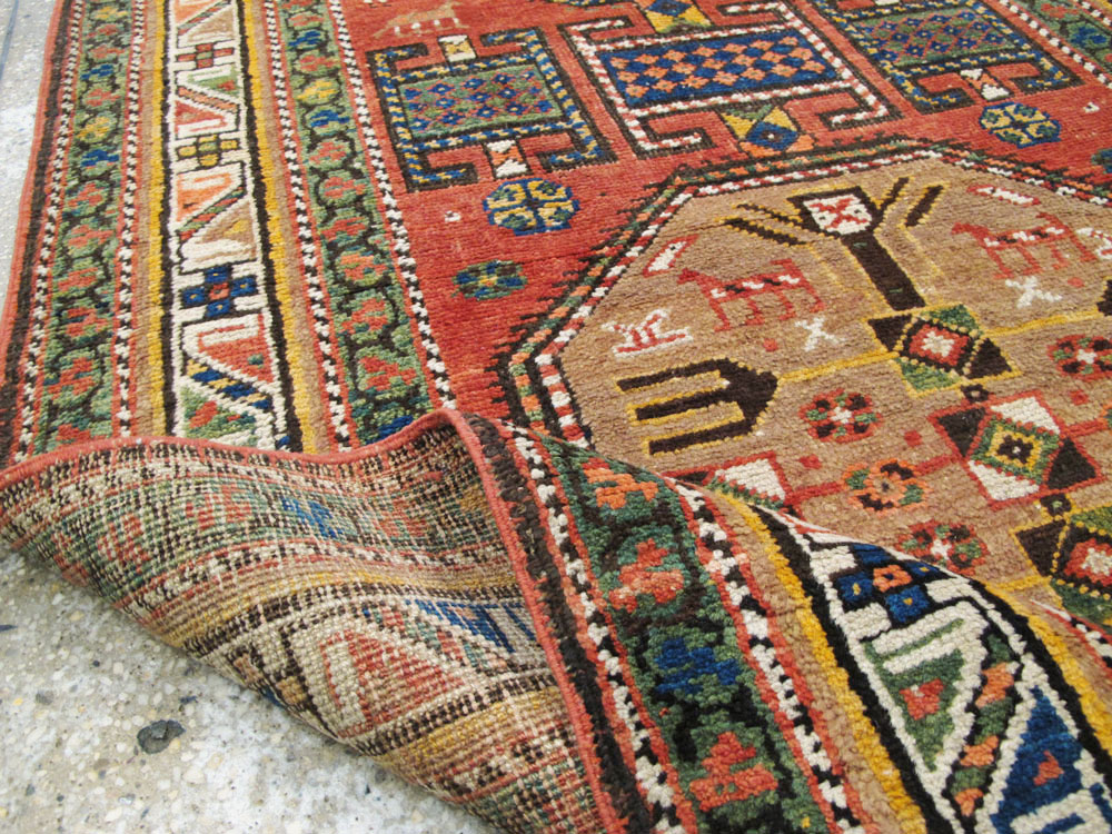 Antique Persian Heriz Long Runner, No.9566 - Staging