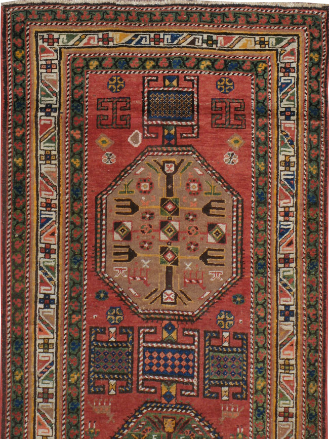 Antique Persian Heriz Long Runner, No.9566 - Staging