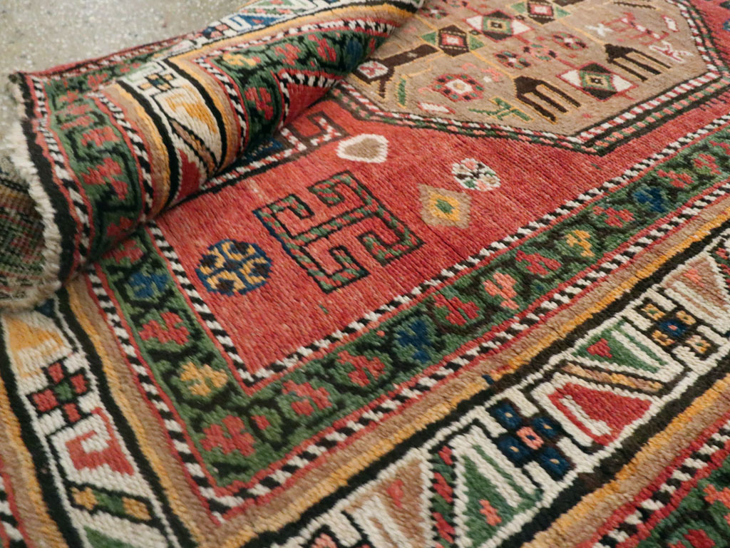Antique Persian Heriz Long Runner, No.9566 - Staging