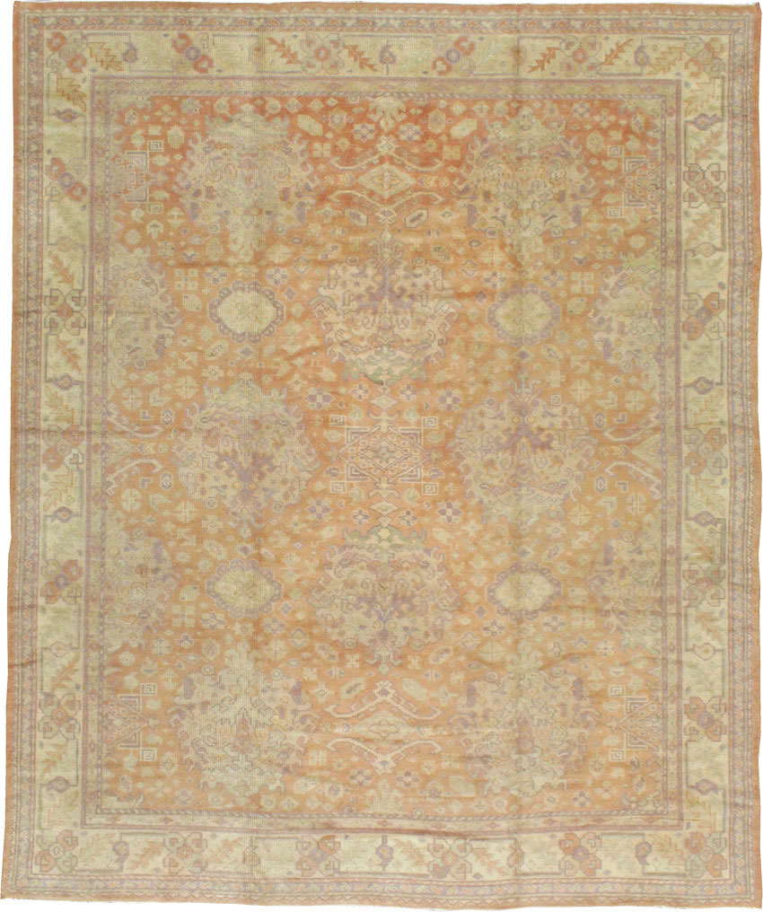 Antique Oushak Square Carpet, No.9603 - Staging