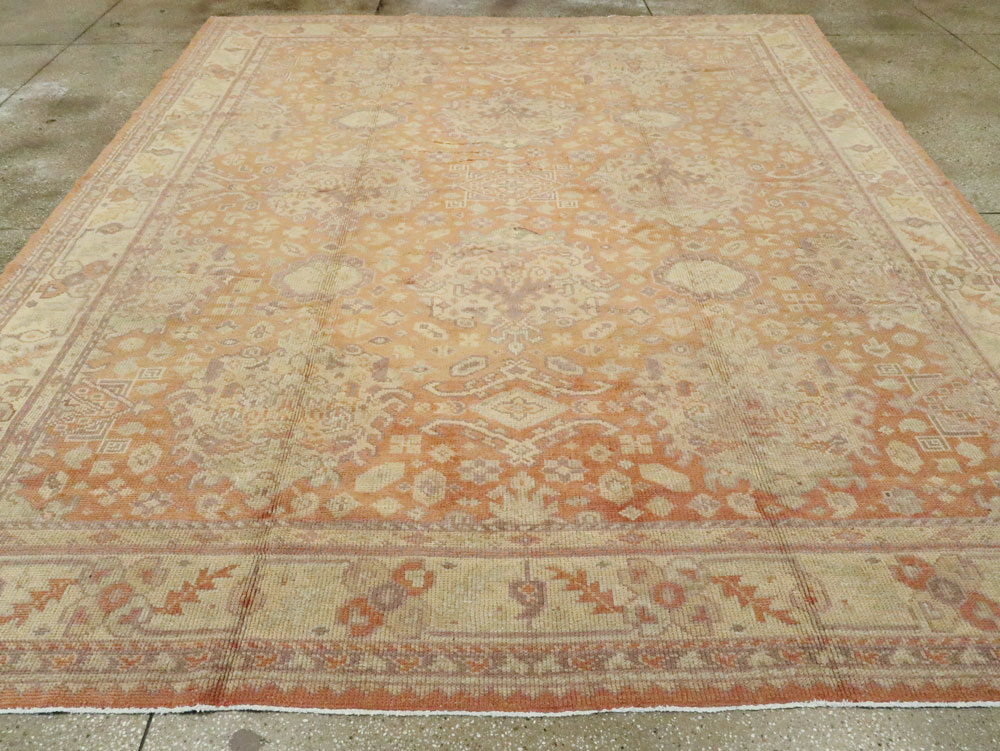 Antique Oushak Square Carpet, No.9603 - Staging