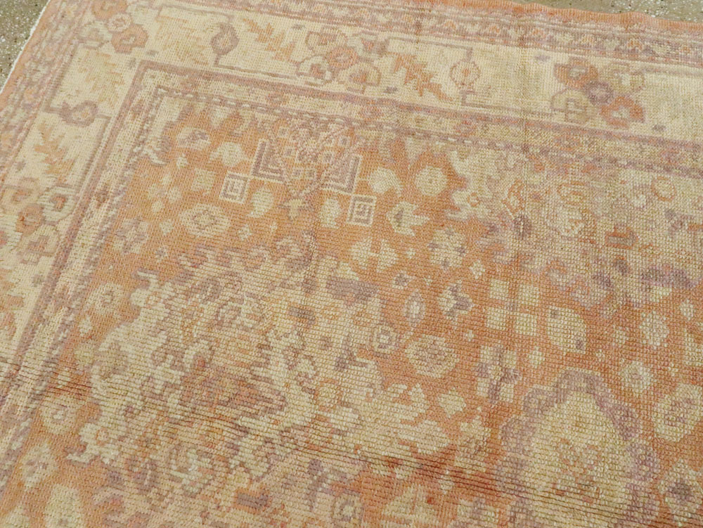 Antique Oushak Square Carpet, No.9603 - Staging