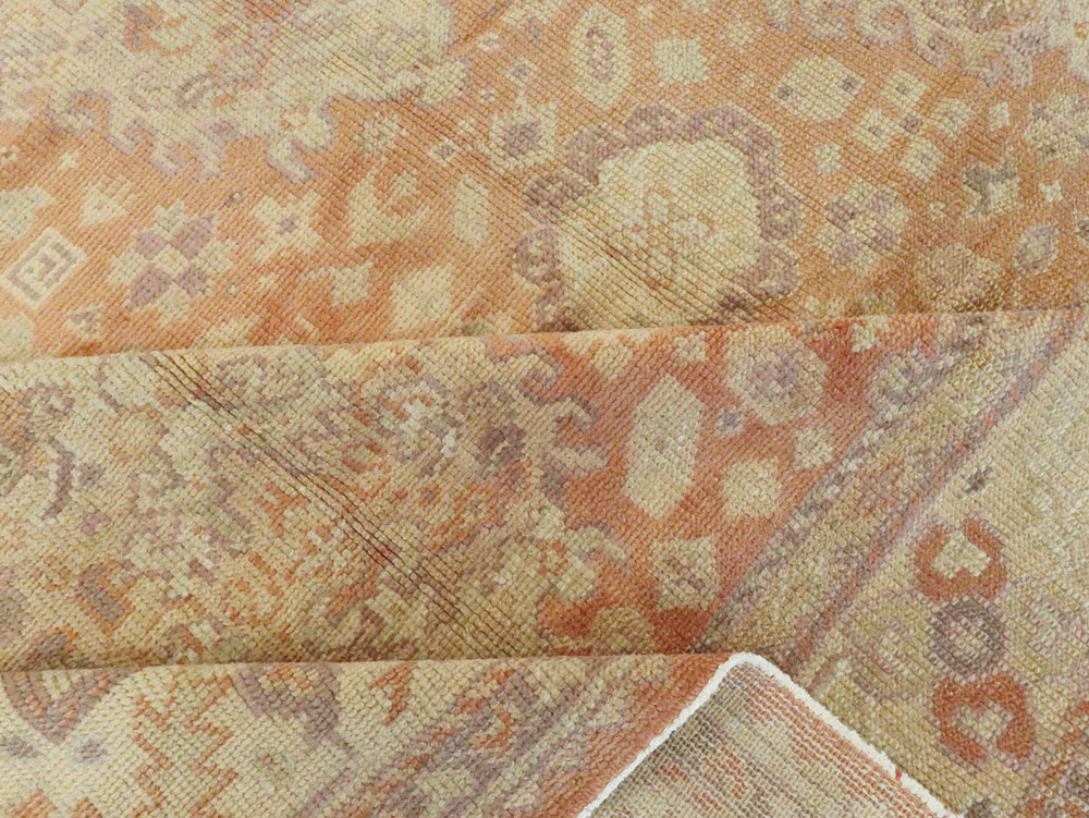 Antique Oushak Square Carpet, No.9603 - Staging