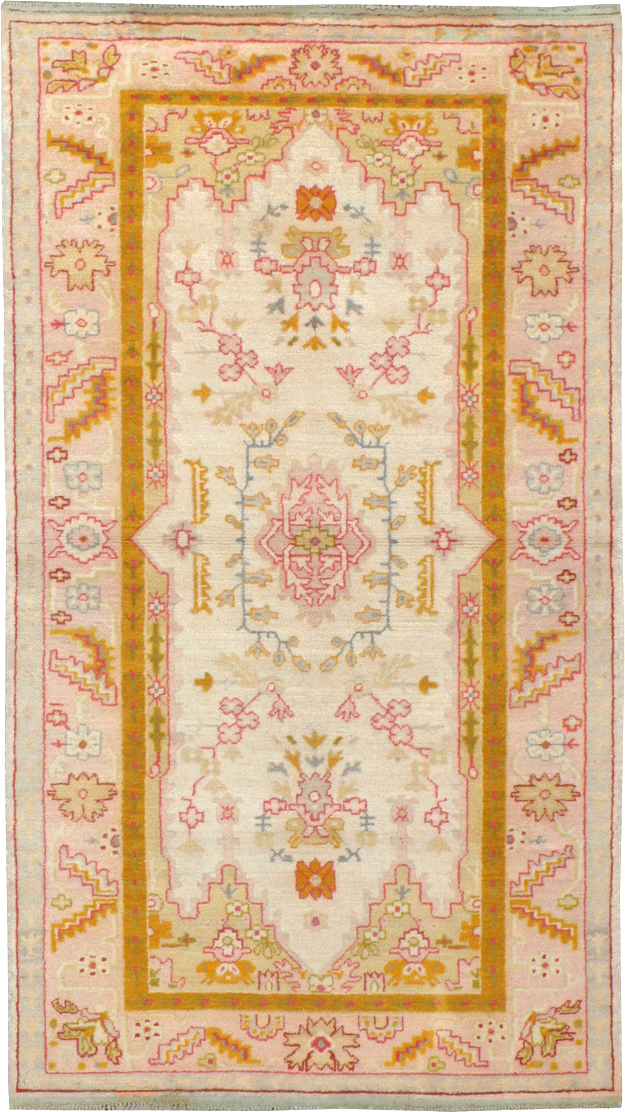 Antique Turkish Oushak Rug, No.9640 - Staging