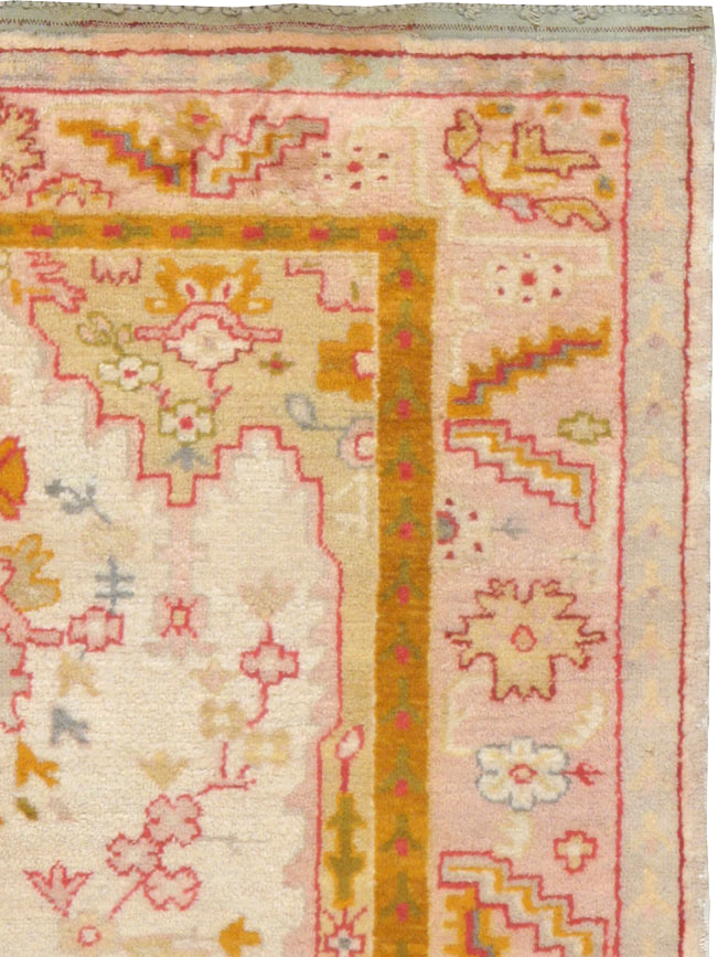 Antique Turkish Oushak Rug, No.9640 - Staging