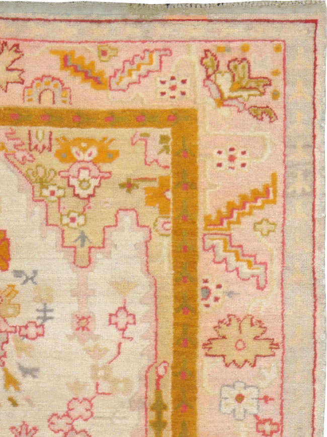 Antique Turkish Oushak Rug, No.9640 - Staging