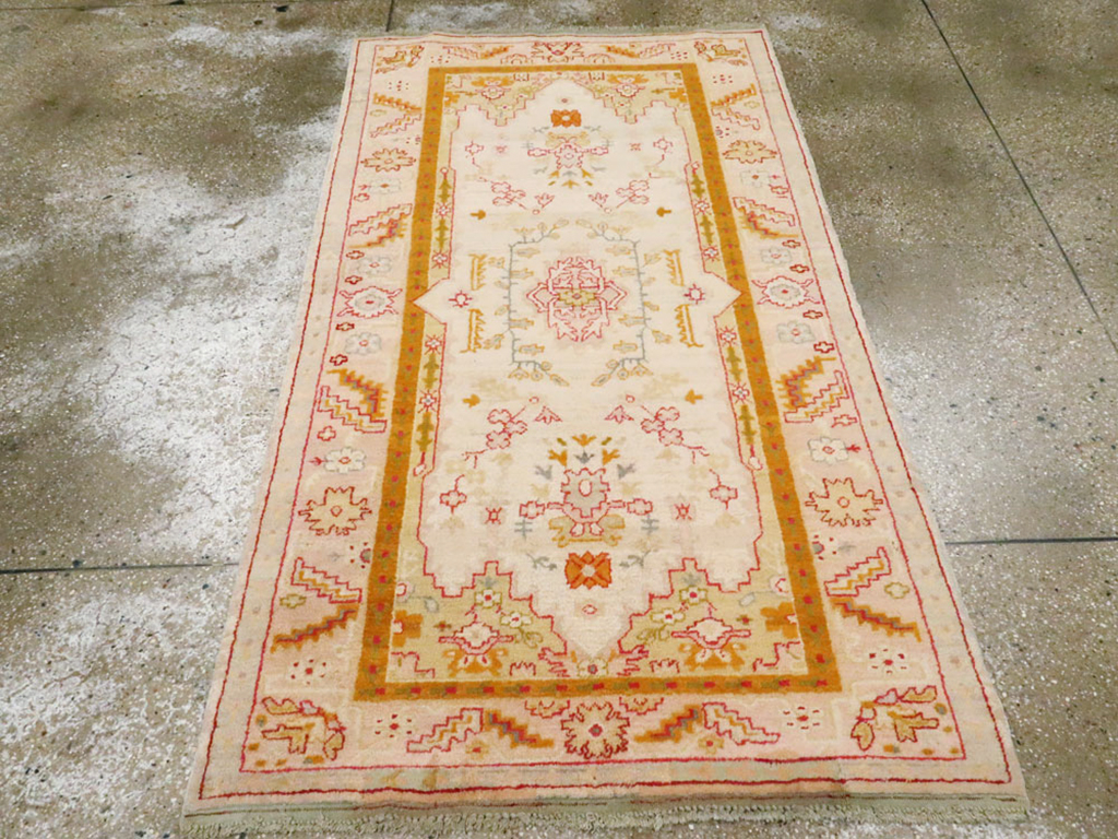 Antique Turkish Oushak Rug, No.9640 - Staging