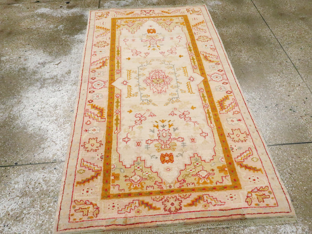 Antique Turkish Oushak Rug, No.9640 - Staging