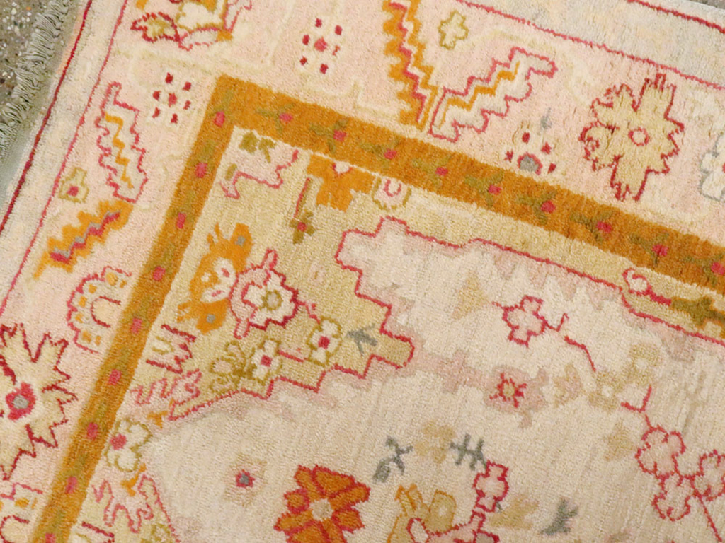 Antique Turkish Oushak Rug, No.9640 - Staging