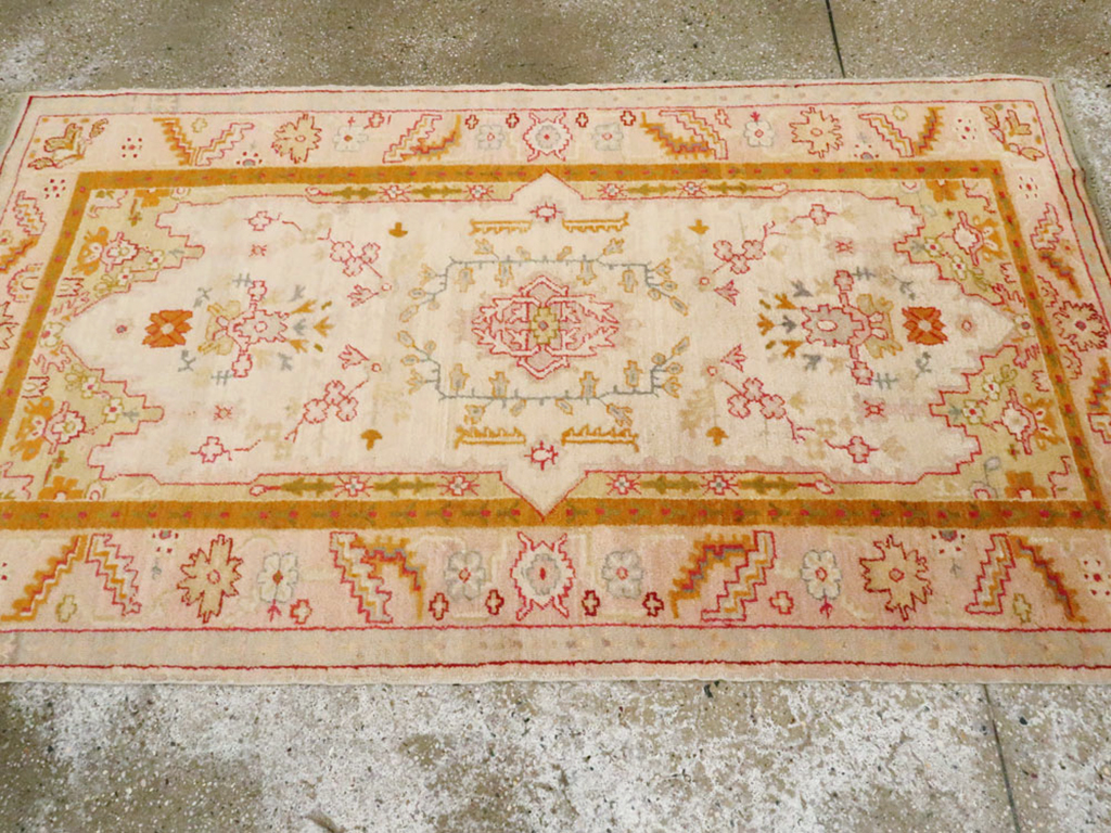 Antique Turkish Oushak Rug, No.9640 - Staging