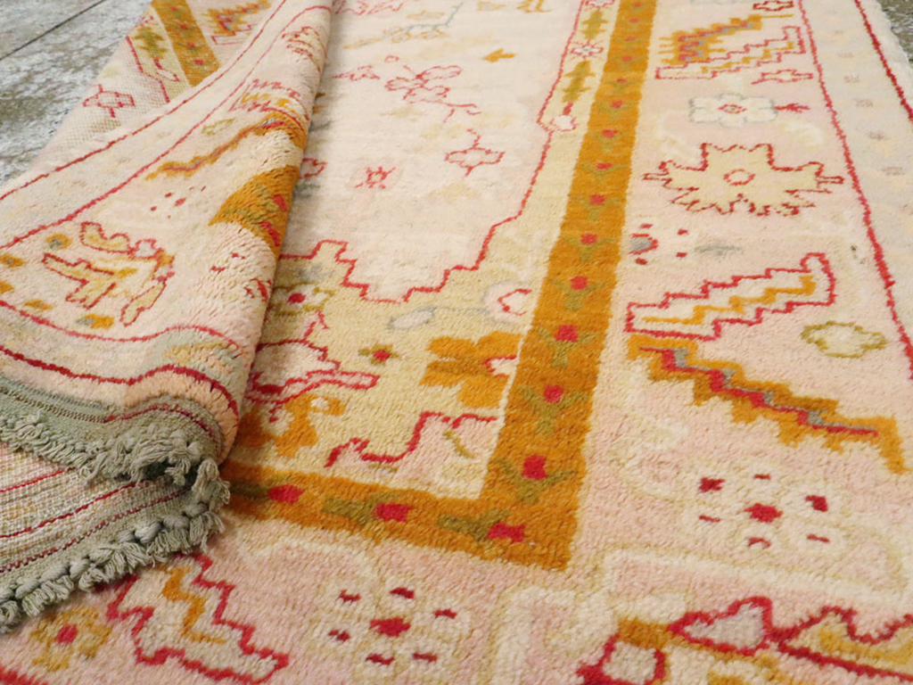Antique Turkish Oushak Rug, No.9640 - Staging