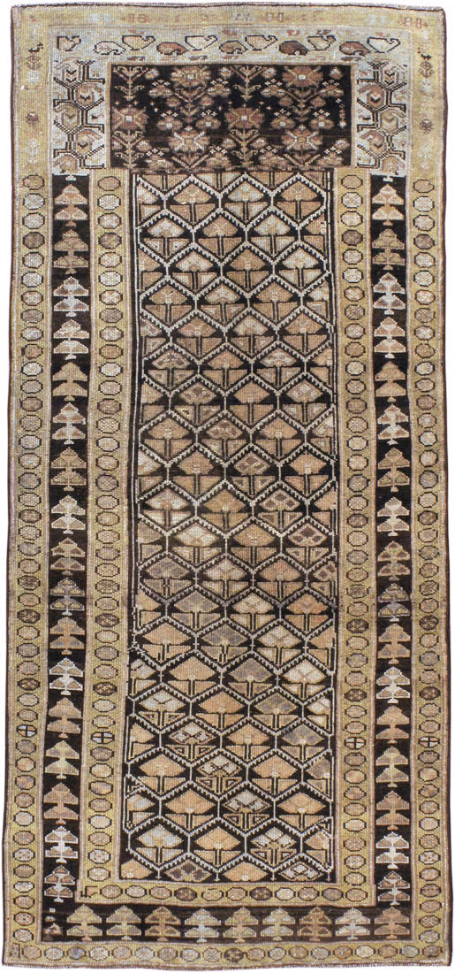 Antique Persian Kurdish Rug, No.9656 - Staging