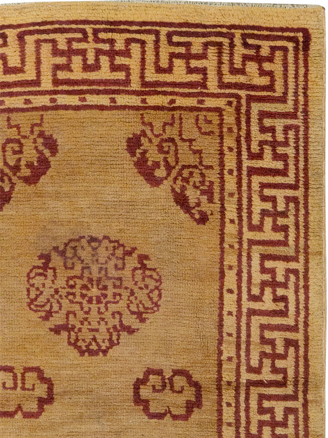 Vintage Chinese Art Deco Throw Rug, No.9714 - Staging