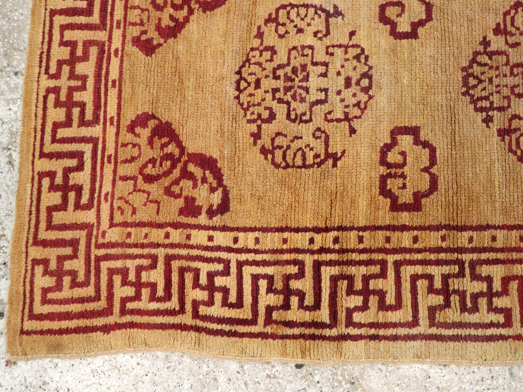 Vintage Chinese Art Deco Throw Rug, No.9714 - Staging