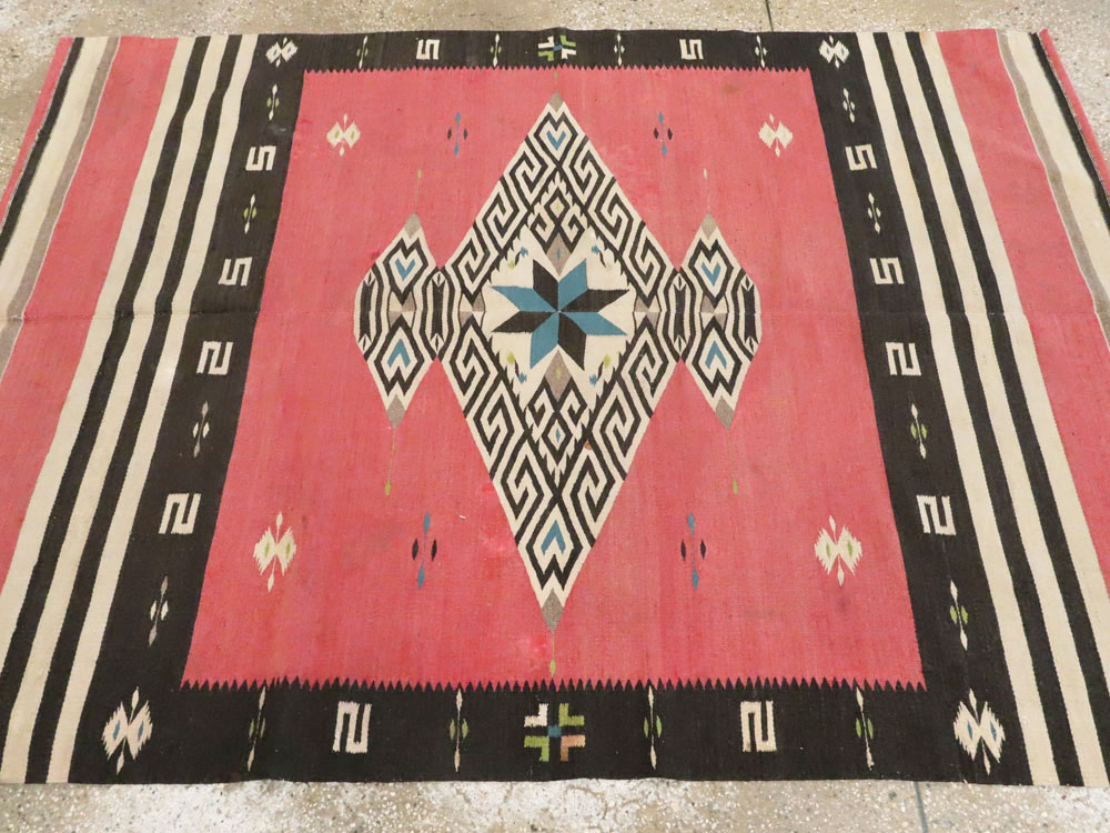 Vintage Navajo Kilim, No.9778 - Staging