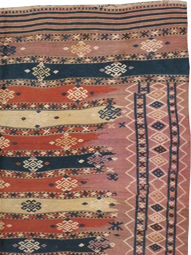 Vintage Afghan Flatweave Kilim Large Gallery Carpet, No.9796 - Staging