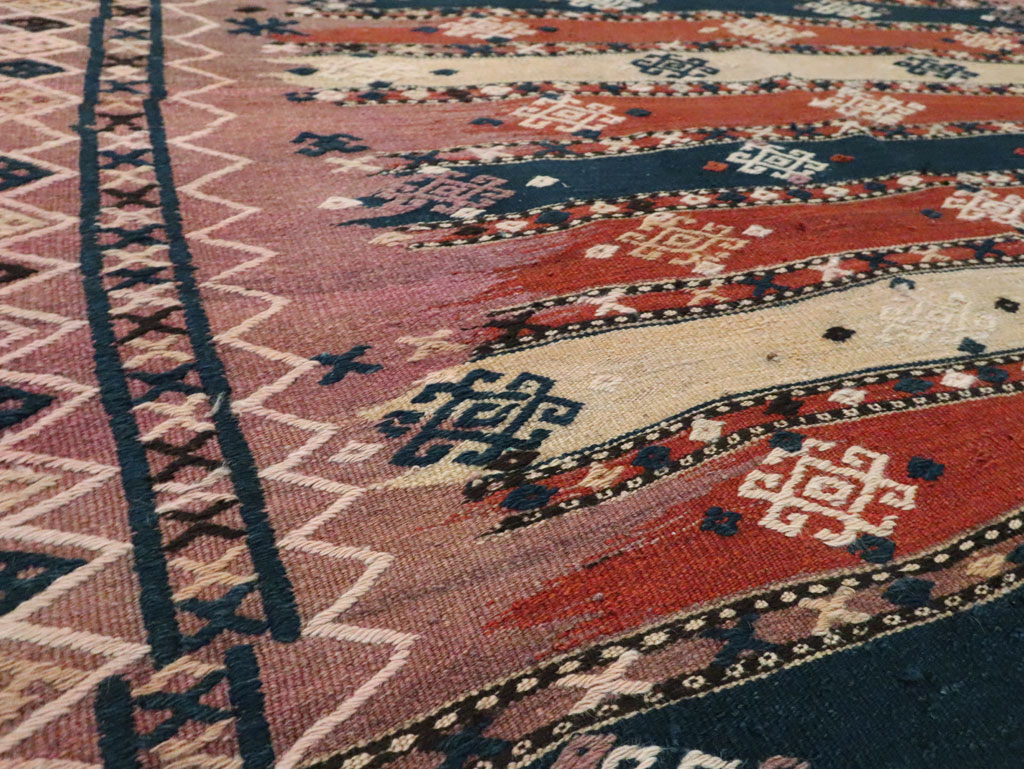 Vintage Afghan Flatweave Kilim Large Gallery Carpet, No.9796 - Staging