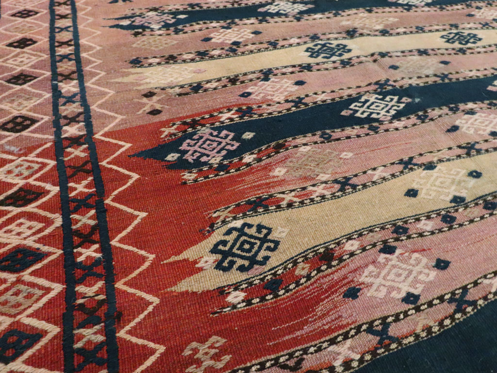 Vintage Afghan Flatweave Kilim Large Gallery Carpet, No.9796 - Staging