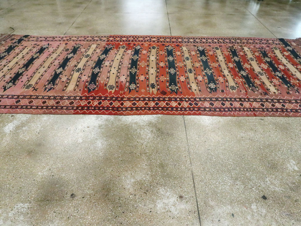 Vintage Afghan Flatweave Kilim Large Gallery Carpet, No.9796 - Staging