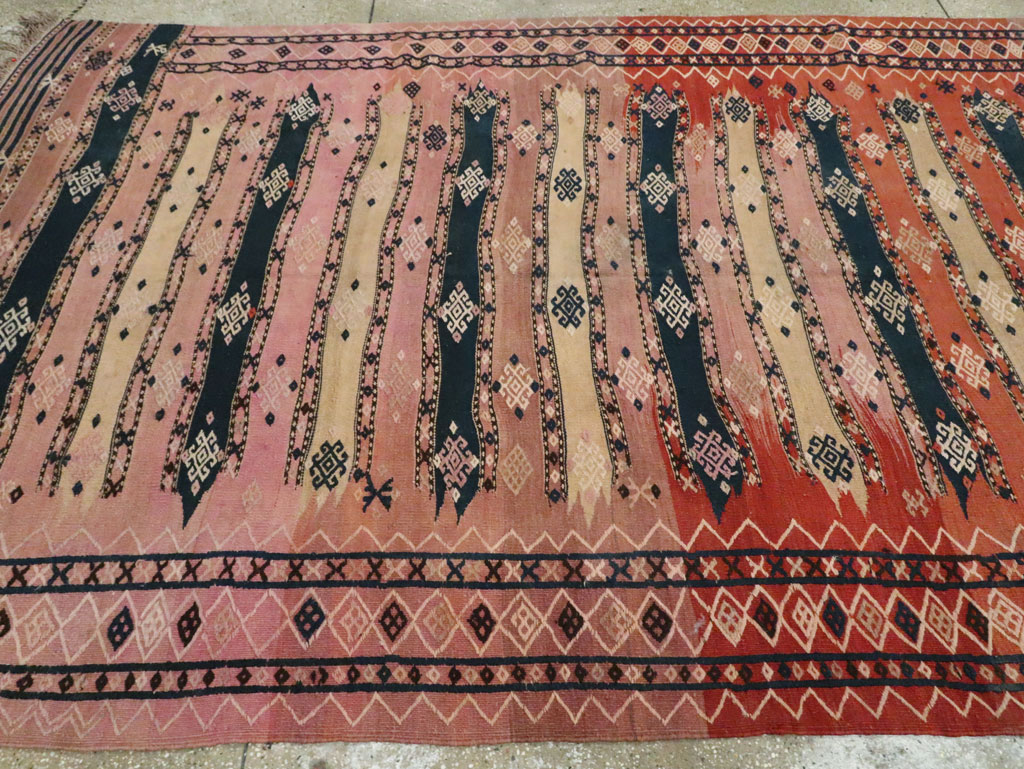 Vintage Afghan Flatweave Kilim Large Gallery Carpet, No.9796 - Staging