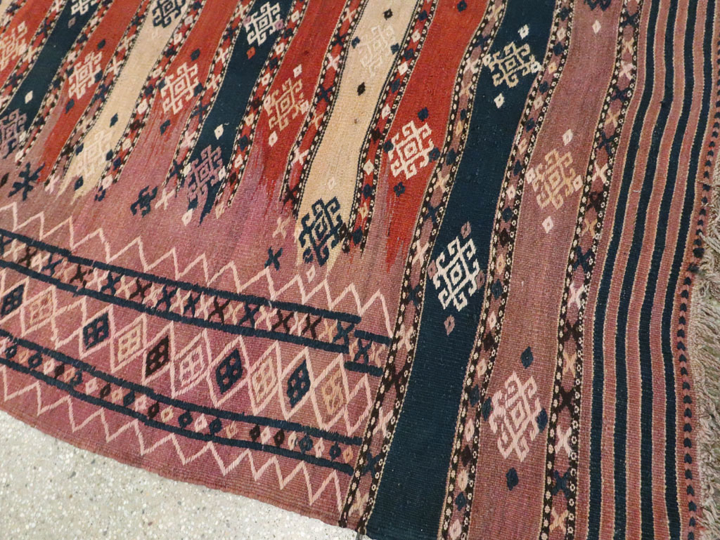Vintage Afghan Flatweave Kilim Large Gallery Carpet, No.9796 - Staging