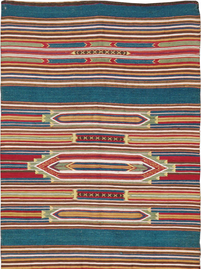 Vintage Persian Flatweave Kilim Runner, No.9799 - Staging