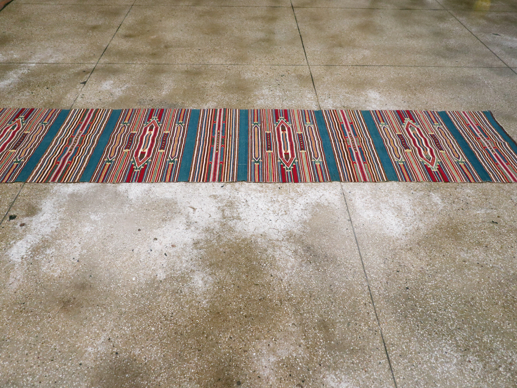 Vintage Persian Flatweave Kilim Runner, No.9799 - Staging