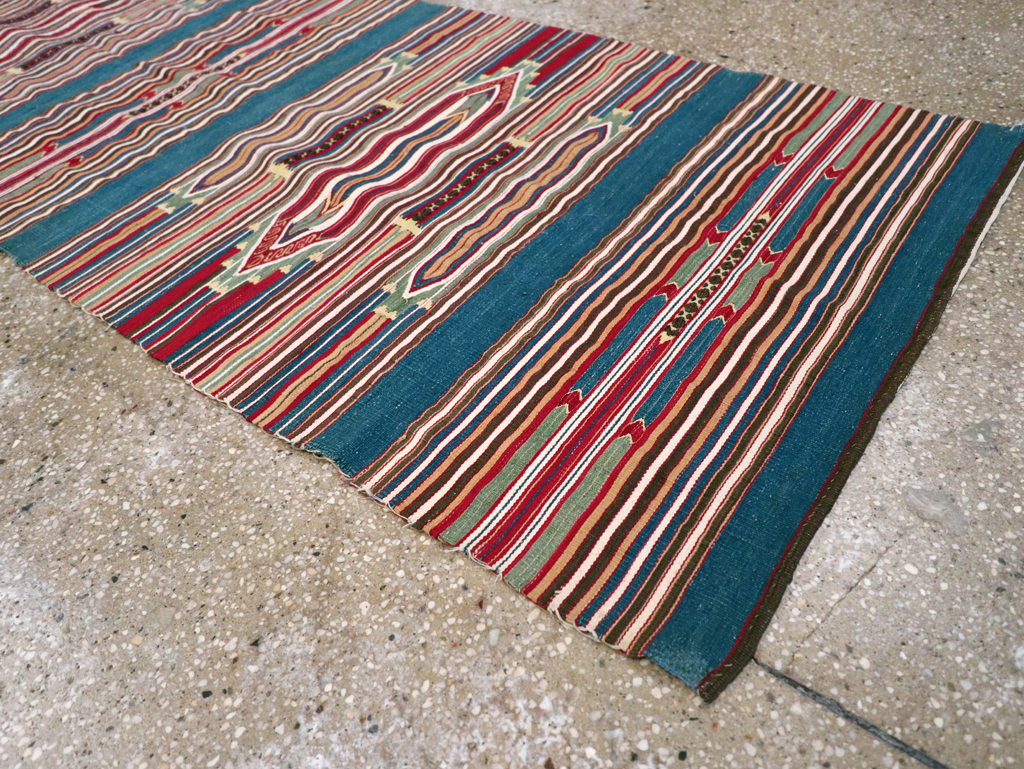 Vintage Persian Flatweave Kilim Runner, No.9799 - Staging