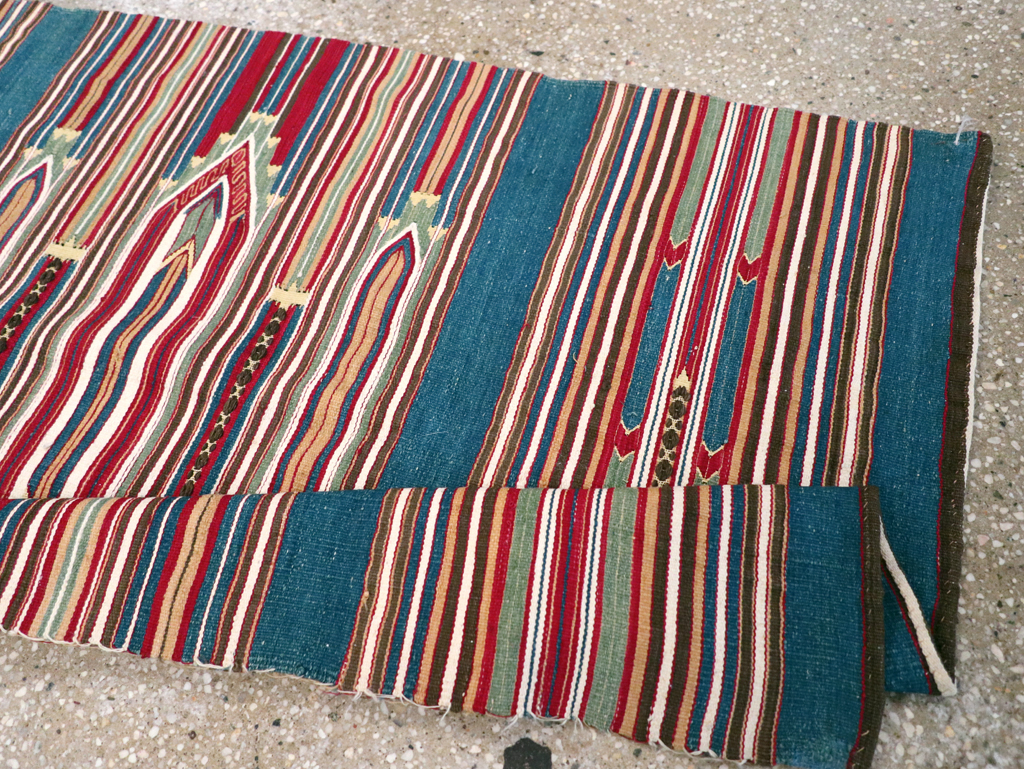 Vintage Persian Flatweave Kilim Runner, No.9799 - Staging