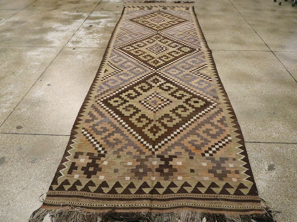 Vintage Scandinavian Flatweave Kilim Runner, No.9812 - Staging