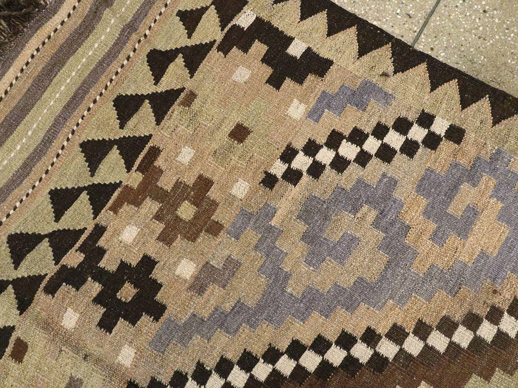 Vintage Scandinavian Flatweave Kilim Runner, No.9812 - Staging